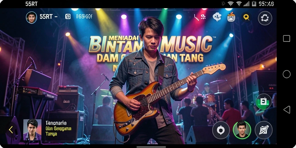 Screenshot gameplay 55RT yang menampilkan interaksi musik yang seru.