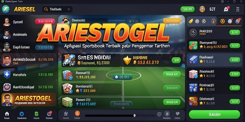 Tangkapan layar ARIESTOGEL menampilkan antarmuka taruhan yang intuitif dan menarik.