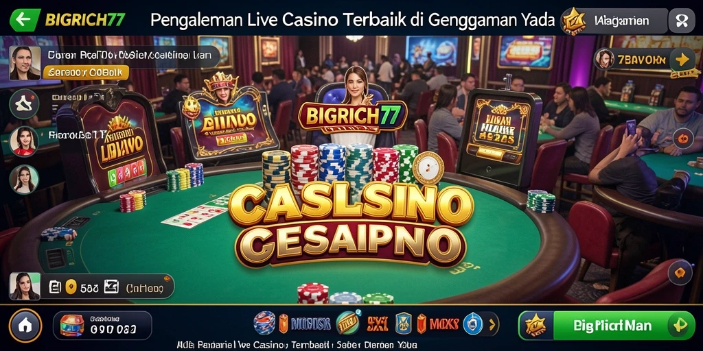 Tampilan gameplay Live Casino yang menarik dari BIGRICH77.