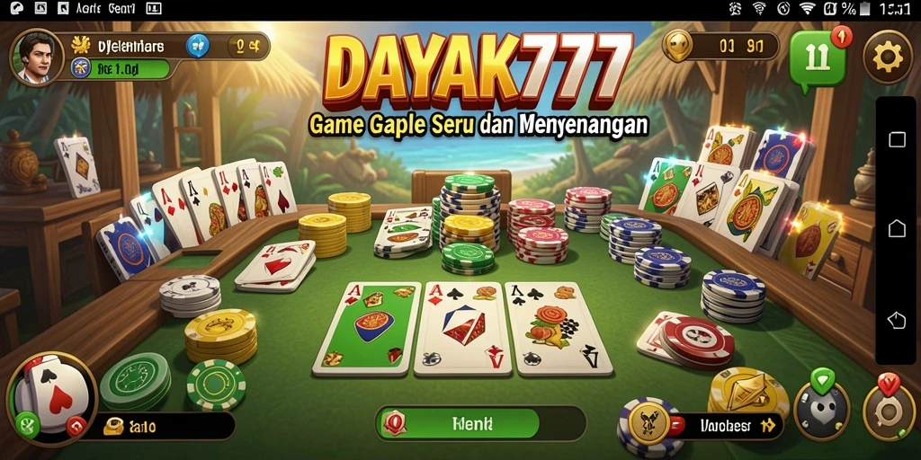 Tampilan gameplay Gaple yang seru dan interaktif di DAYAK777.