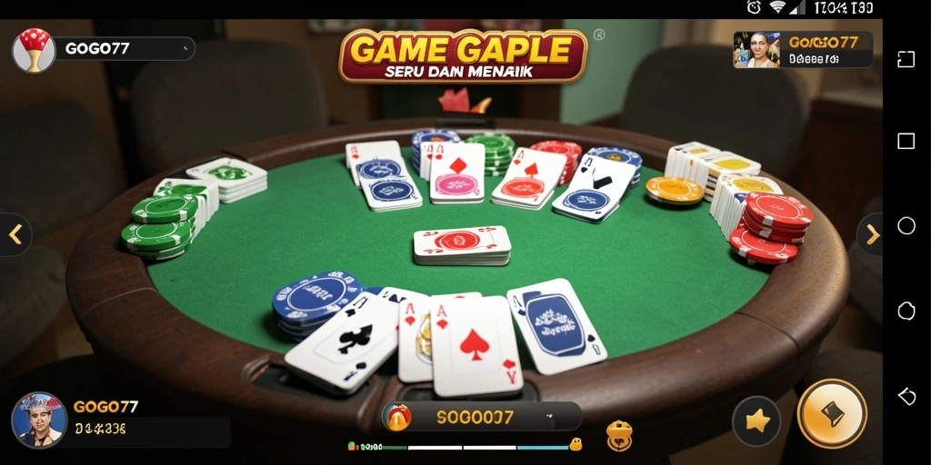 Tampilan utama GOGO77 dengan gameplay Gaple yang seru.