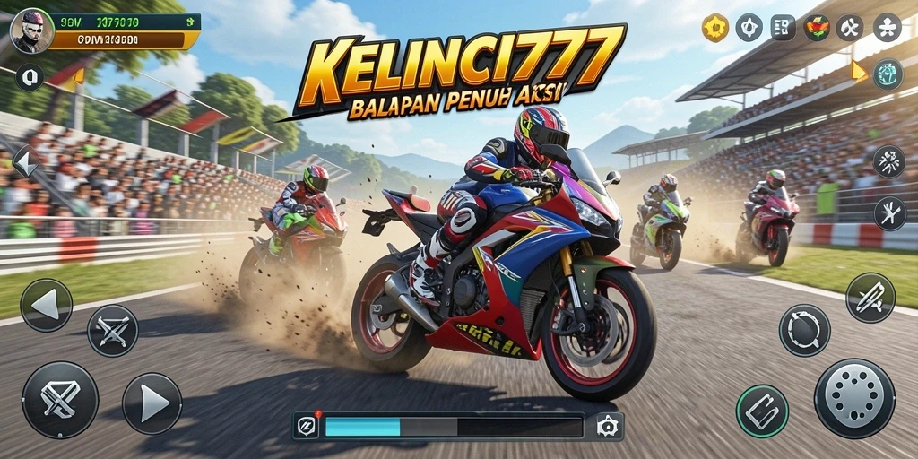 Gameplay KELINCI777 dengan balapan motor yang seru dan grafis menawan.