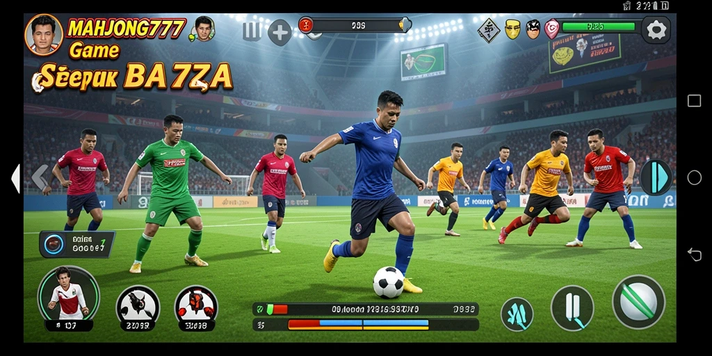 Tampilan gameplay seru dalam game sepak bola MAHJONG777.