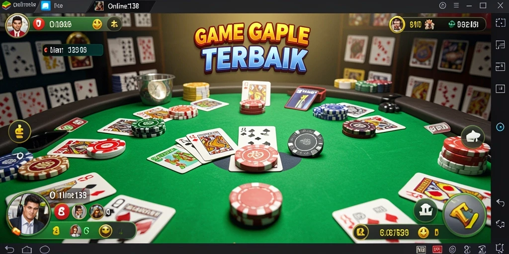 Screenshot gameplay ONLINE138 menunjukkan suasana kompetitif yang seru dalam Gaple.