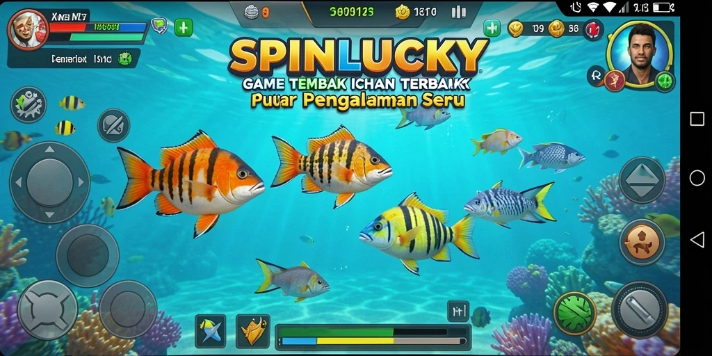 Gameplay SPINLUCKY yang seru dengan fitur Tembak Ikan.
