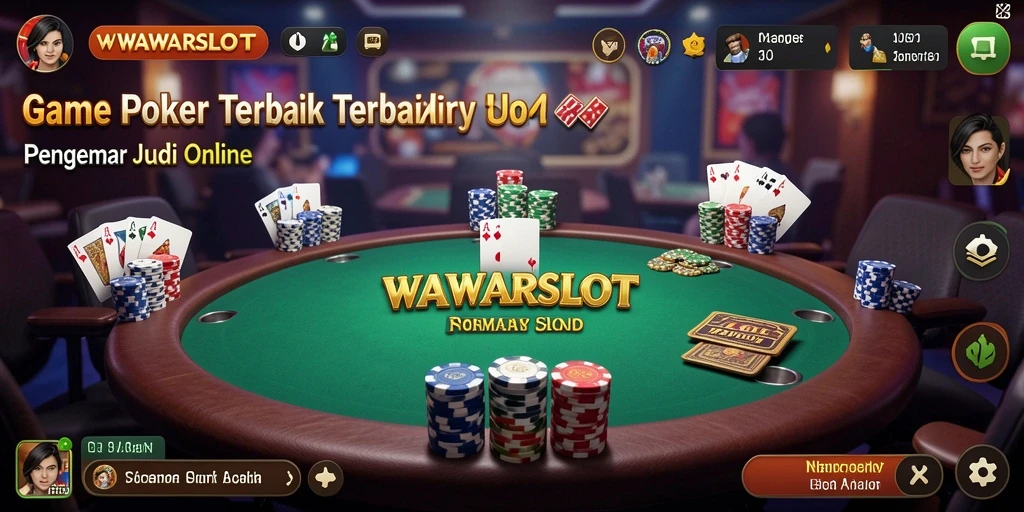 Tampilan gameplay poker yang intens dan menarik di WAWARSLOT.