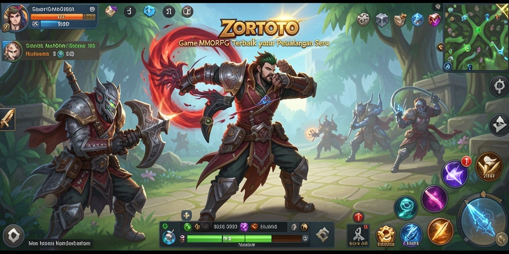 Screenshot utama gameplay ZORTOTO dengan pertarungan seru dan grafis menarik.